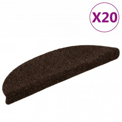 Maty na schody samoprzylepne 20 szt. 56x17x3 cm Brązowe półokrągłe