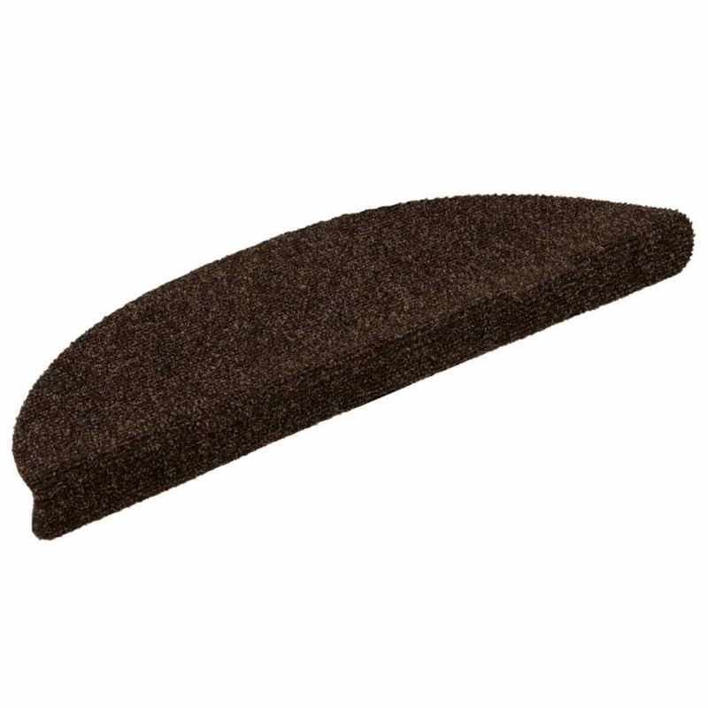 Maty na schody samoprzylepne 20 szt. 56x17x3 cm Brązowe półokrągłe