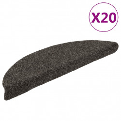 Maty na schody samoprzylepne 20 szt. 56x17x3 cm Antracyt Półokrągłe