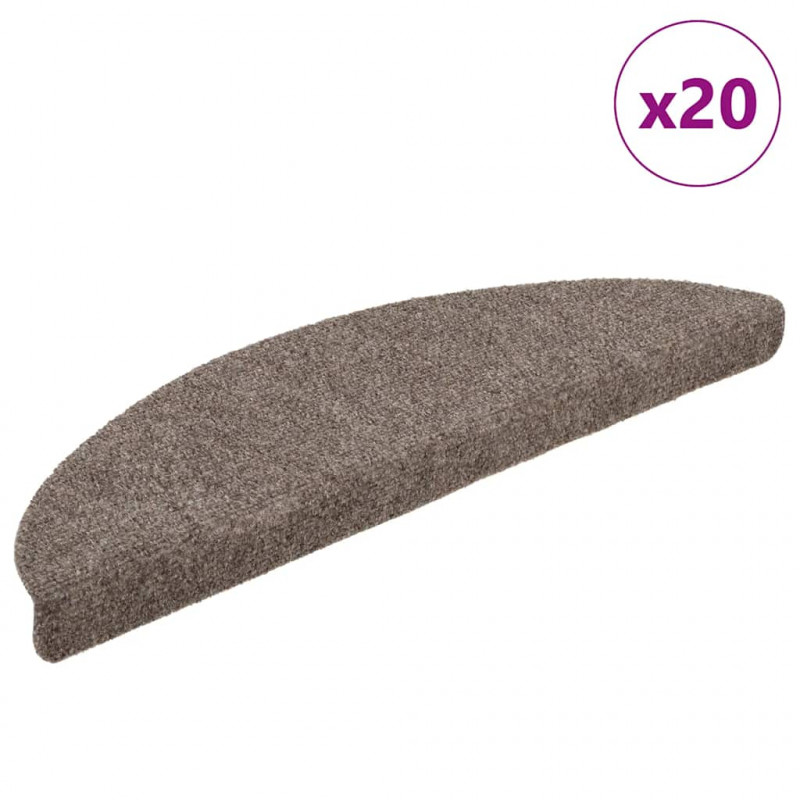 Maty na schody samoprzylepne 20 szt. 56x17x3 cm beżowe półokrągłe