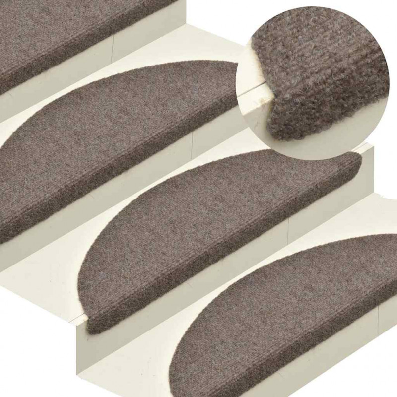 Maty na schody samoprzylepne 20 szt. 56x17x3 cm beżowe półokrągłe