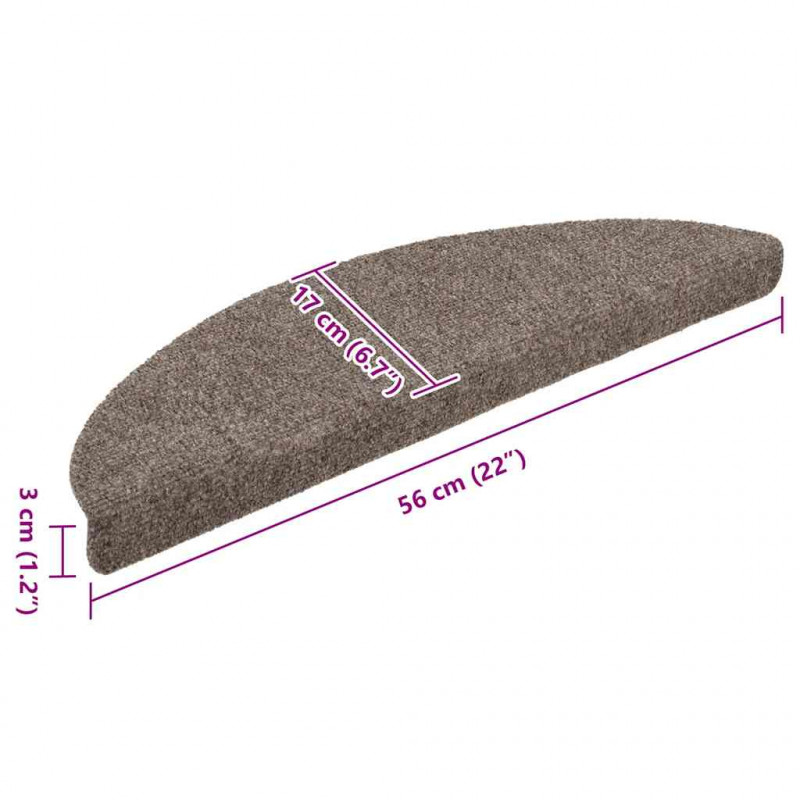 Maty na schody samoprzylepne 20 szt. 56x17x3 cm beżowe półokrągłe