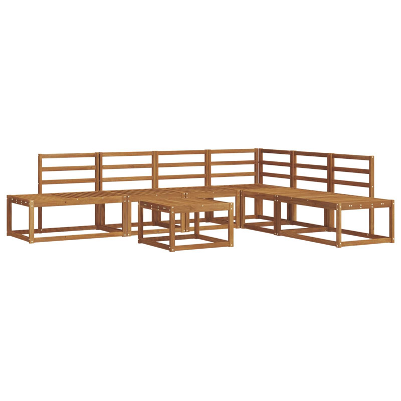 Zestaw Sof 7 Sztuka Naturalny Lite Drewno Akacji