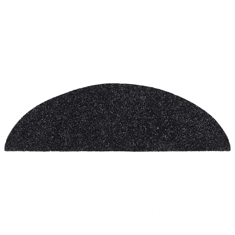 Maty na schody samoprzylepne 30 szt. 56x17x3 cm czarne półokrągłe