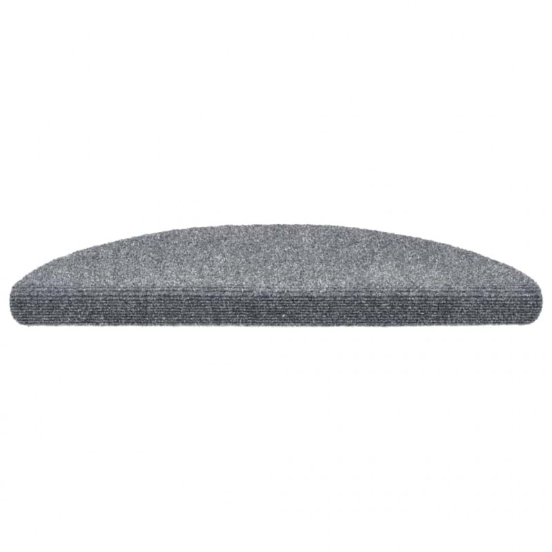 Maty na schody samoprzylepne 30 szt. 56x17x3 cm Jasnoszary półokrągły