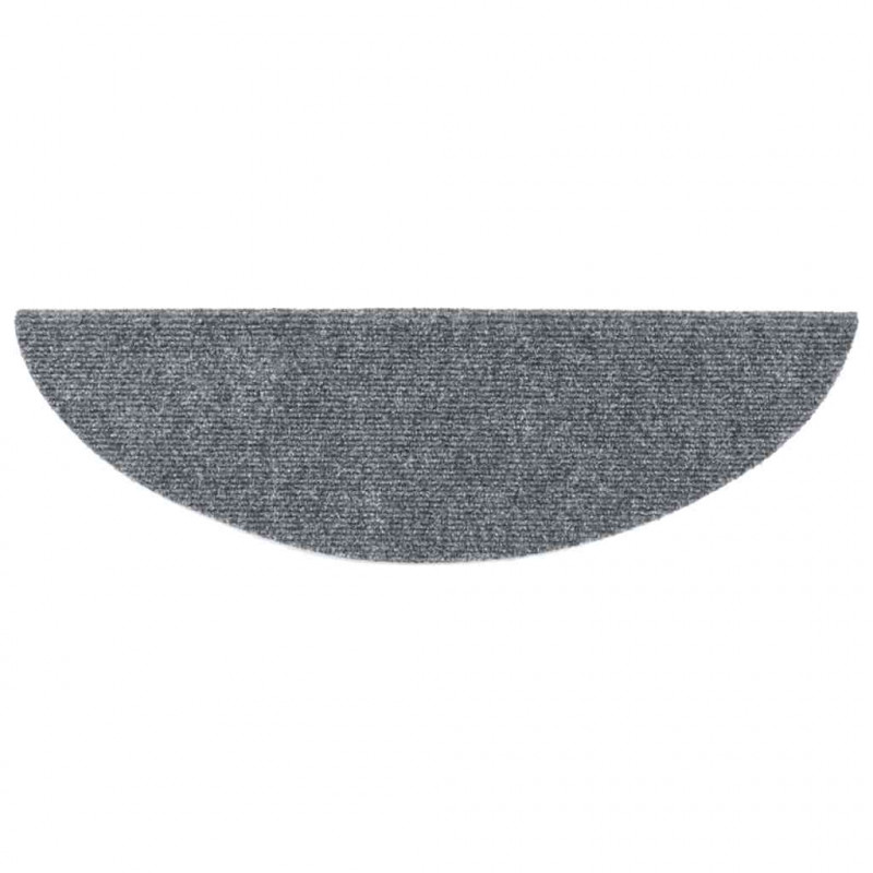 Maty na schody samoprzylepne 30 szt. 56x17x3 cm Jasnoszary półokrągły