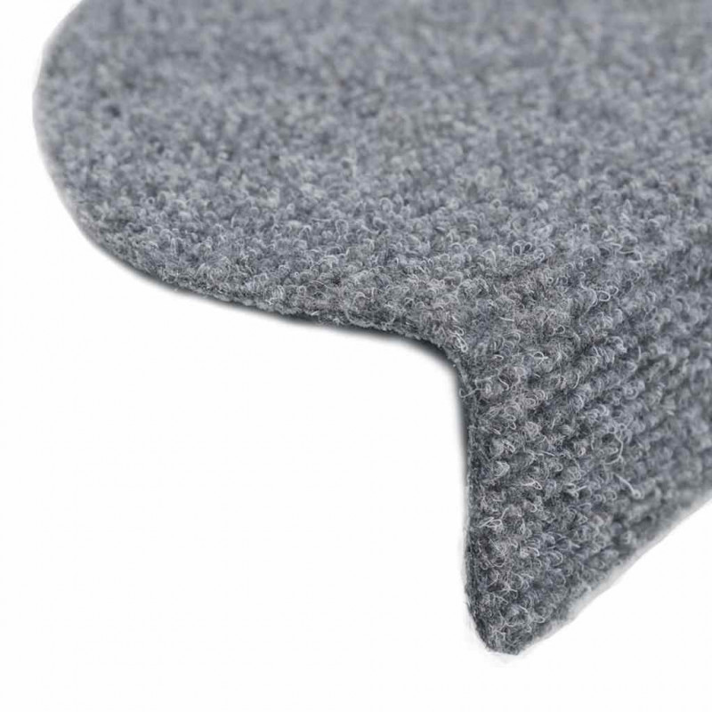 Maty na schody samoprzylepne 30 szt. 56x17x3 cm Jasnoszary półokrągły