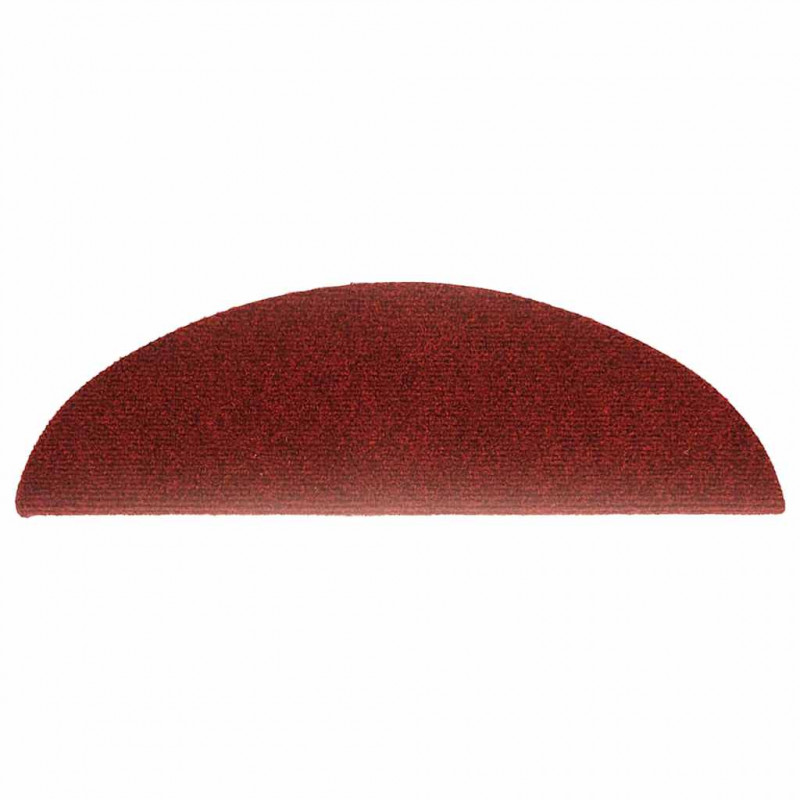 Maty na schody samoprzylepne 30 szt. 56x17x3 cm Bordowo-czerwone półokrągłe