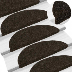 Maty na schody samoprzylepne 30 szt. 56x17x3 cm Ciemnobrązowe półokrągłe