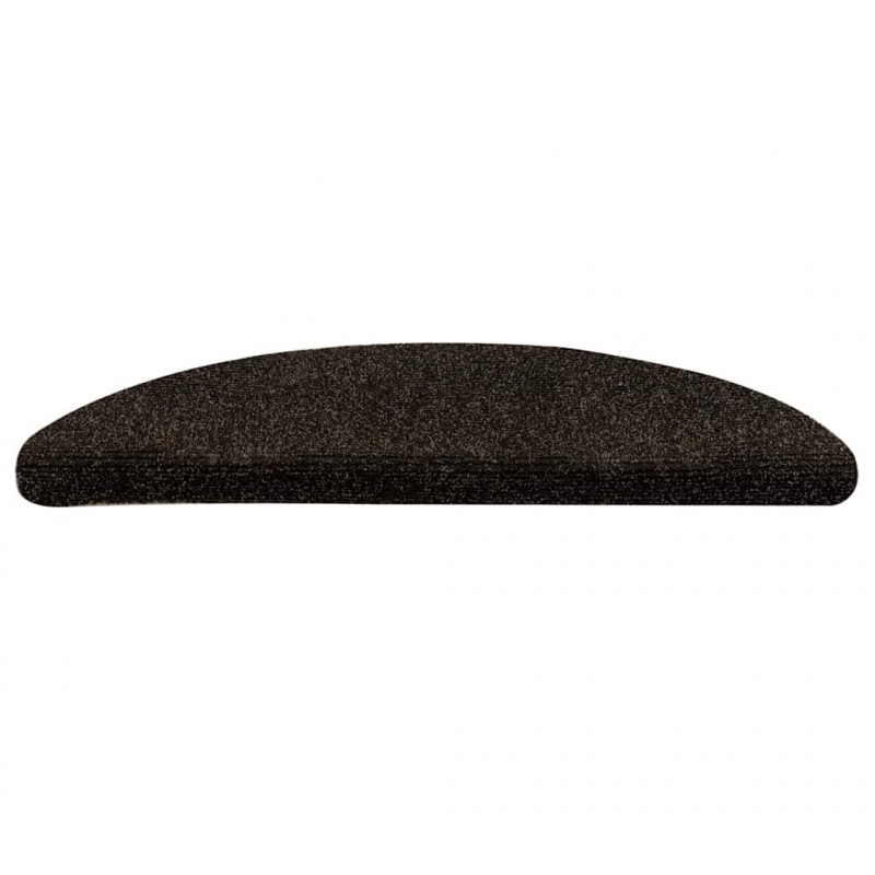 Maty na schody samoprzylepne 30 szt. 56x17x3 cm Ciemnobrązowe półokrągłe