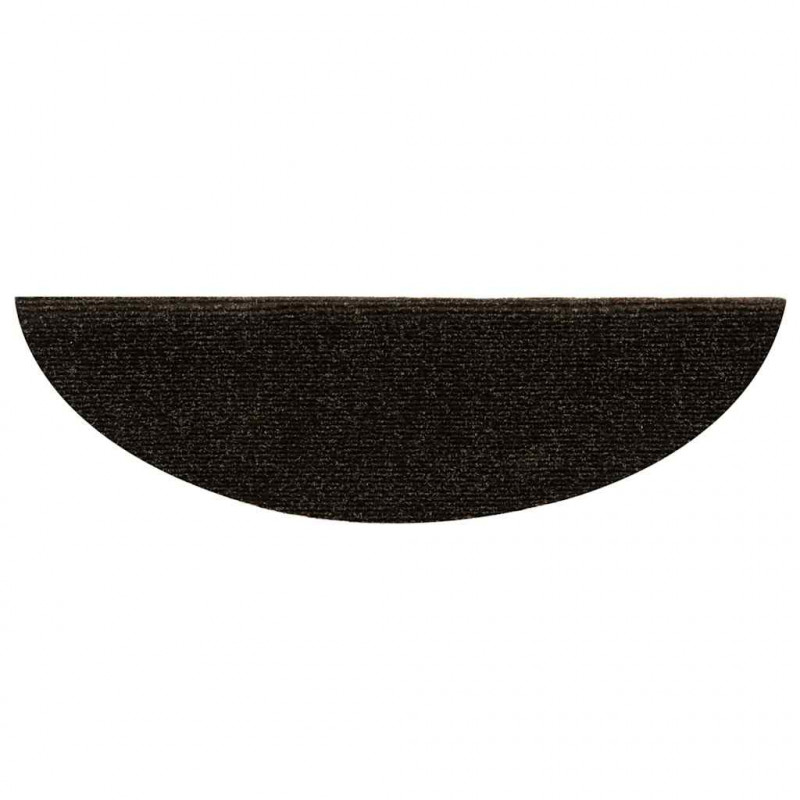 Maty na schody samoprzylepne 30 szt. 56x17x3 cm Ciemnobrązowe półokrągłe
