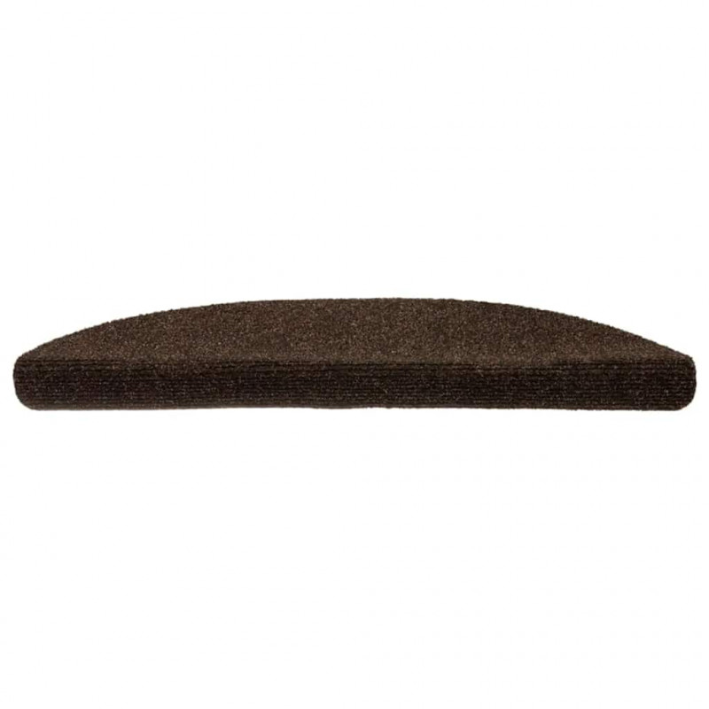 Maty na schody samoprzylepne 30 szt. 56x17x3 cm Brązowe półokrągłe