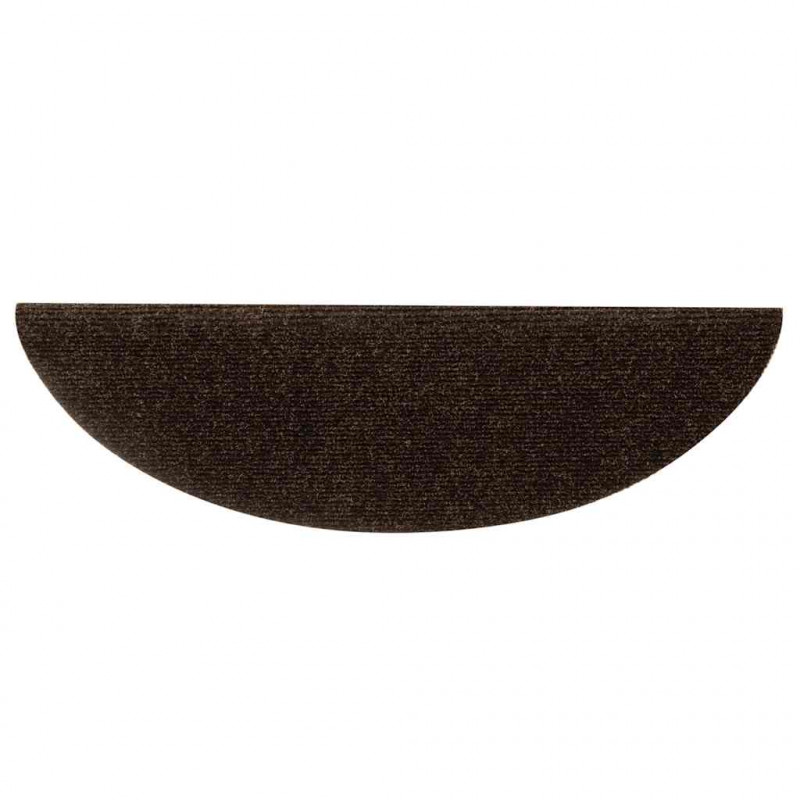 Maty na schody samoprzylepne 30 szt. 56x17x3 cm Brązowe półokrągłe