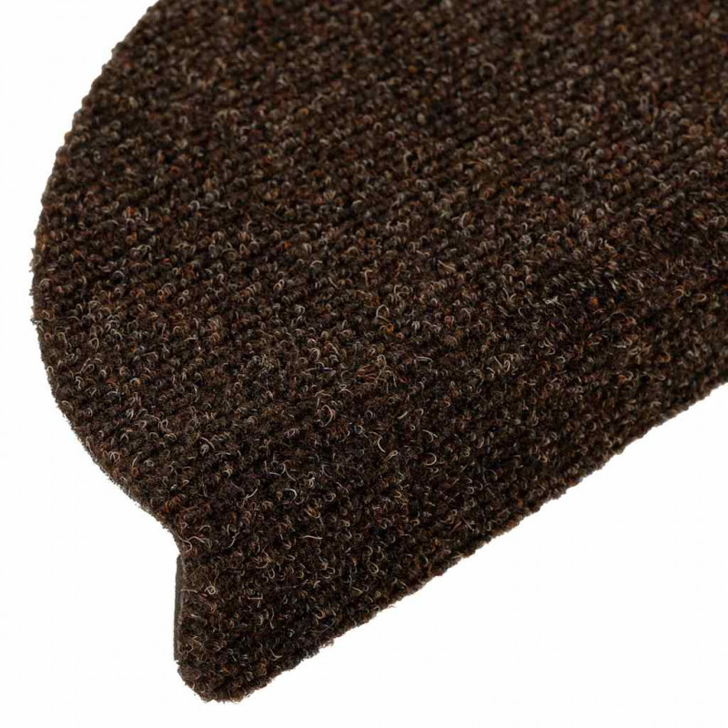Maty na schody samoprzylepne 30 szt. 56x17x3 cm Brązowe półokrągłe