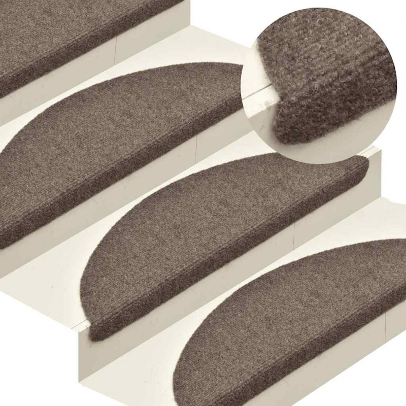 Maty na schody samoprzylepne 30 szt. 56x17x3 cm beżowe półokrągłe