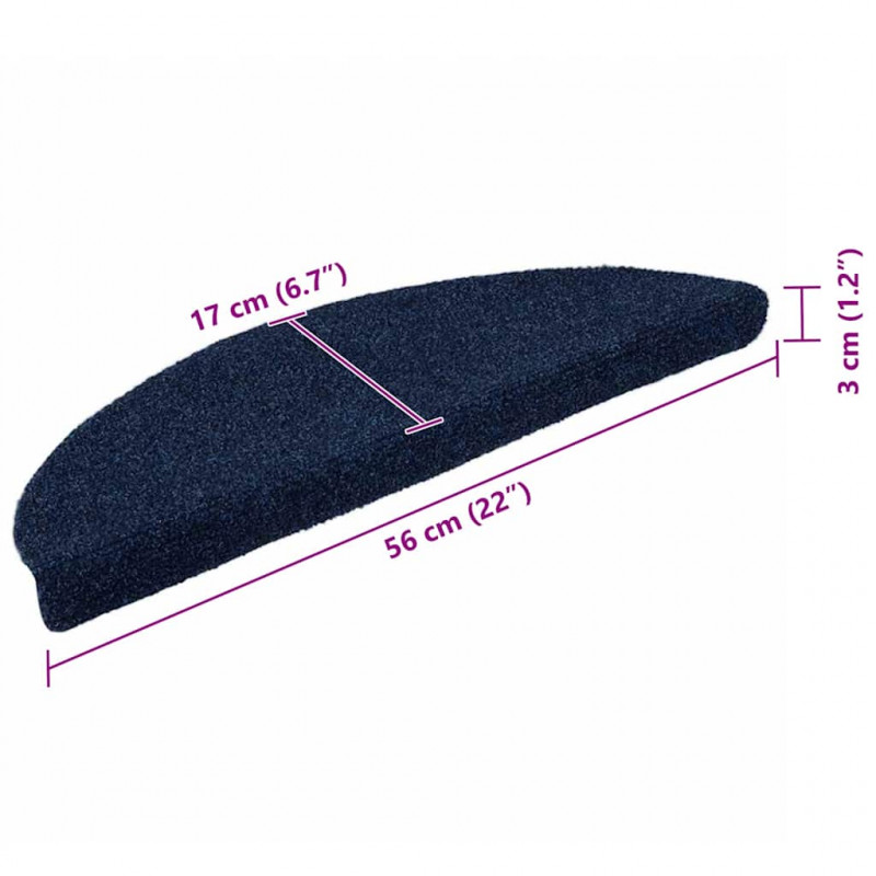 Maty na schody samoprzylepne 30 szt. 56x17x3 cm granatowe półokrągłe