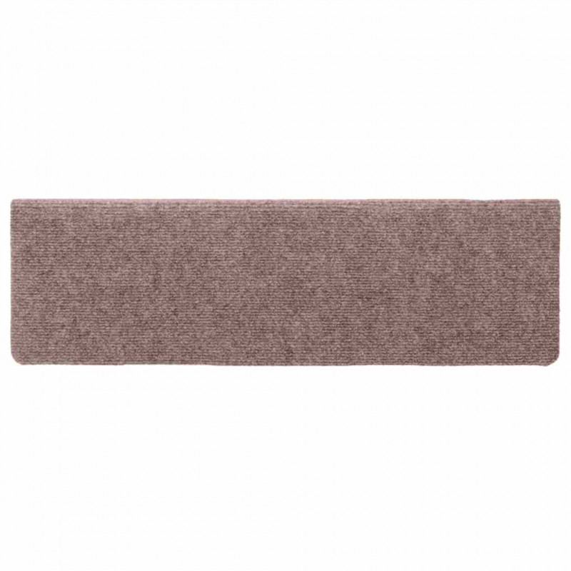 Maty na schody samoprzylepne 30 szt. 65x21x4 cm jasnobrązowe, prostokątne krawędzie