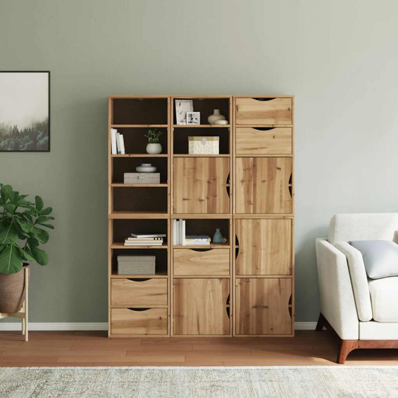 Szafki boczne 6 szt. "ODDA" 40x24x79 cm Drewno lite Sosna