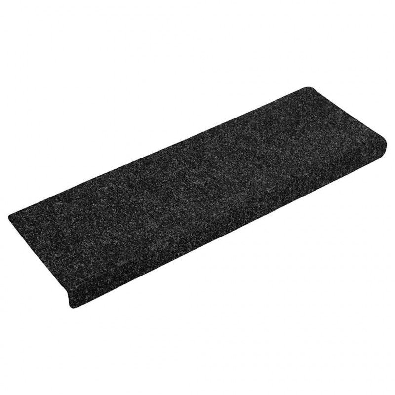 Maty na schody samoprzylepne 30 szt. 65x21x4 cm, czarne, prostokątne, z krawędzią