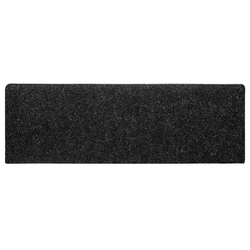 Maty na schody samoprzylepne 30 szt. 65x21x4 cm, czarne, prostokątne, z krawędzią