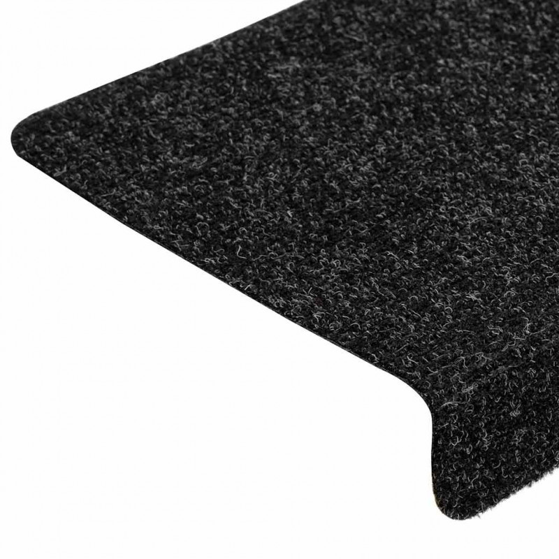 Maty na schody samoprzylepne 30 szt. 65x21x4 cm, czarne, prostokątne, z krawędzią