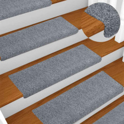 Maty na schody samoprzylepne 30 szt. 65x21x4 cm Jasnoszary prostokątny brzeg