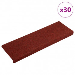 Maty na schody samoprzylepne 30 szt. 65x21x4 cm Bordowe czerwone prostokątne krawędzie