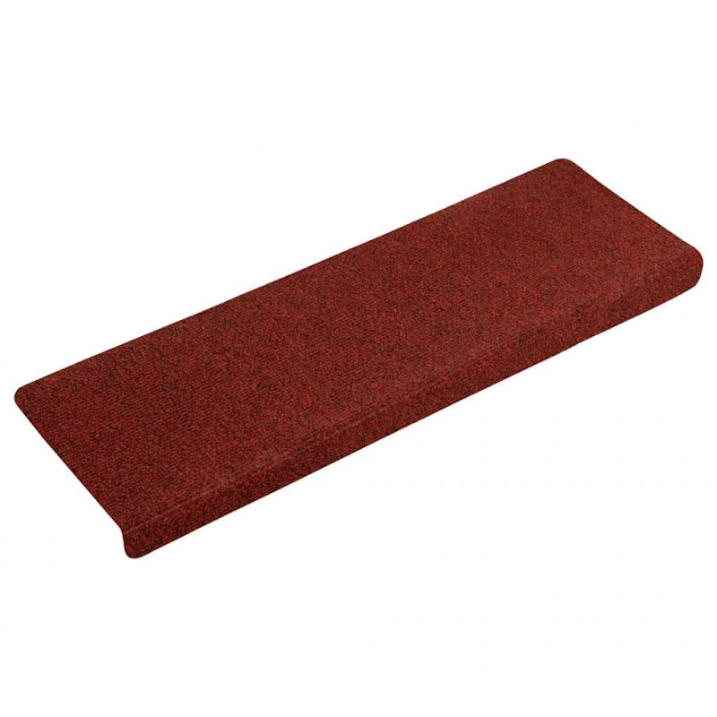 Maty na schody samoprzylepne 30 szt. 65x21x4 cm Bordowe czerwone prostokątne krawędzie