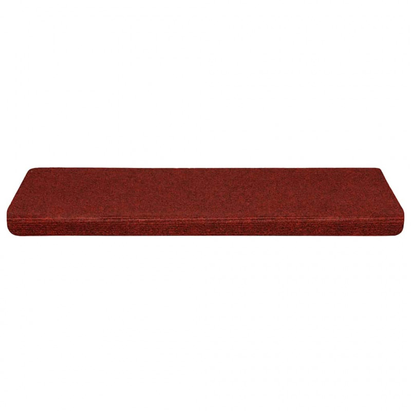 Maty na schody samoprzylepne 30 szt. 65x21x4 cm Bordowe czerwone prostokątne krawędzie