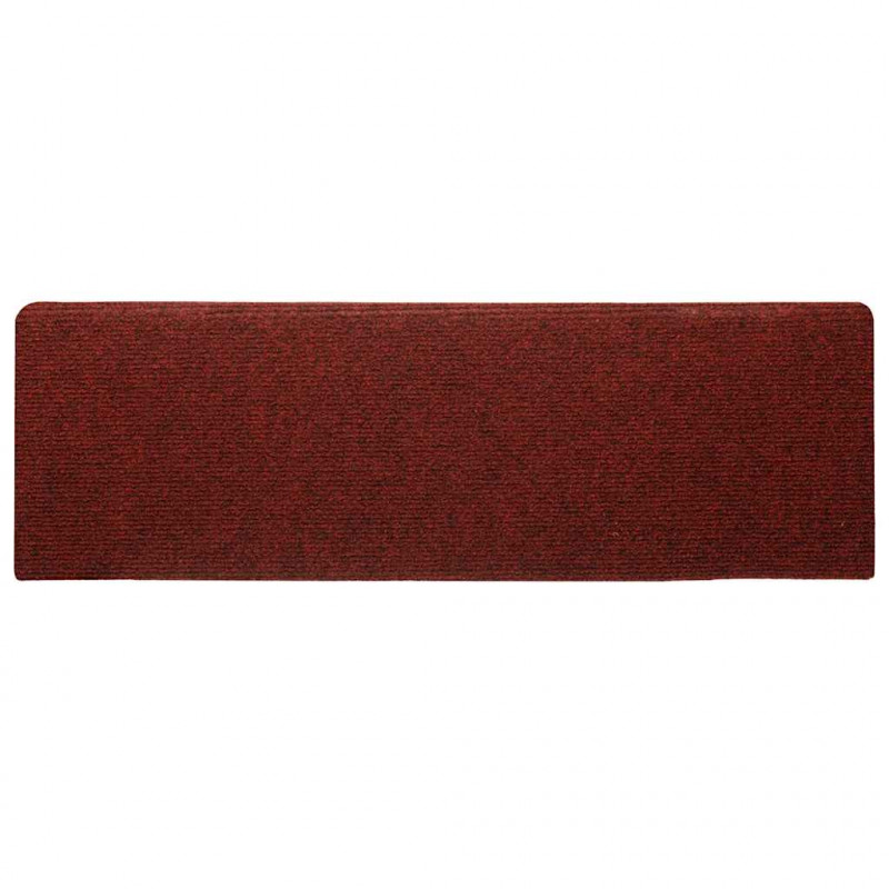 Maty na schody samoprzylepne 30 szt. 65x21x4 cm Bordowe czerwone prostokątne krawędzie