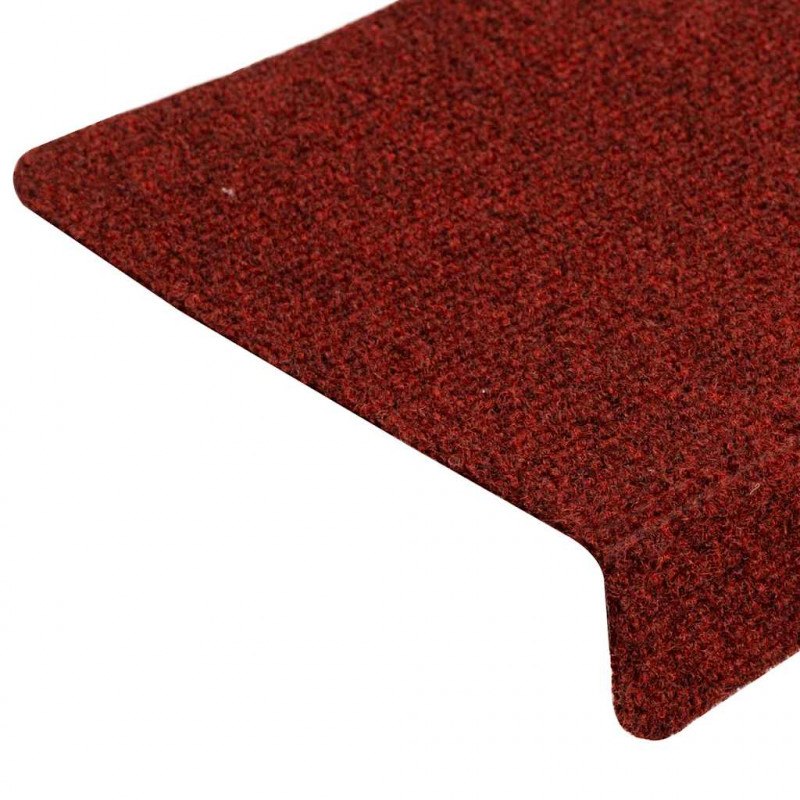 Maty na schody samoprzylepne 30 szt. 65x21x4 cm Bordowe czerwone prostokątne krawędzie