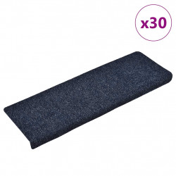 Maty na schody samoprzylepne 30 szt. 65x21x4 cm Niebieskie prostokątne krawędzie