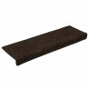 Maty na schody samoprzylepne 30 szt. 65x21x4 cm Ciemnobrązowe, prostokątne krawędzie