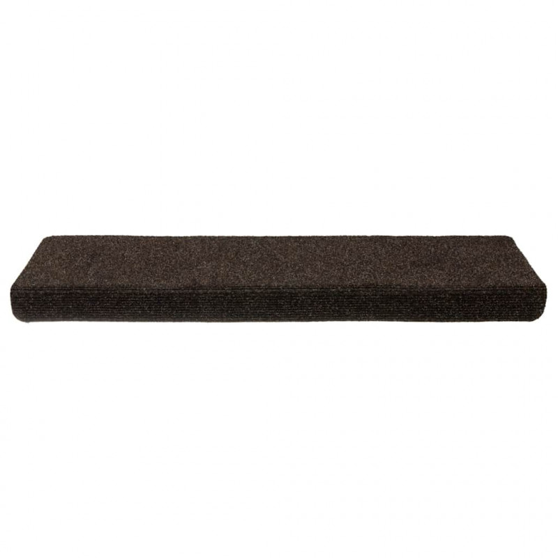 Maty na schody samoprzylepne 30 szt. 65x21x4 cm Ciemnobrązowe, prostokątne krawędzie