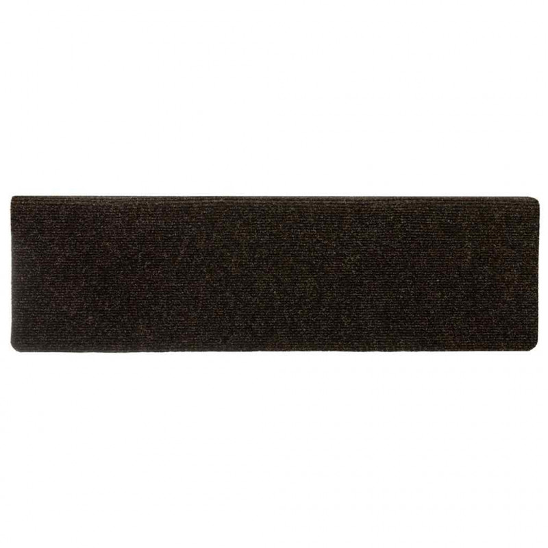 Maty na schody samoprzylepne 30 szt. 65x21x4 cm Ciemnobrązowe, prostokątne krawędzie
