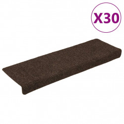 Maty na schody samoprzylepne 30 szt. 65x21x4 cm Brązowe prostokątne krawędzie