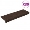 Maty na schody samoprzylepne 30 szt. 65x21x4 cm Brązowe prostokątne krawędzie
