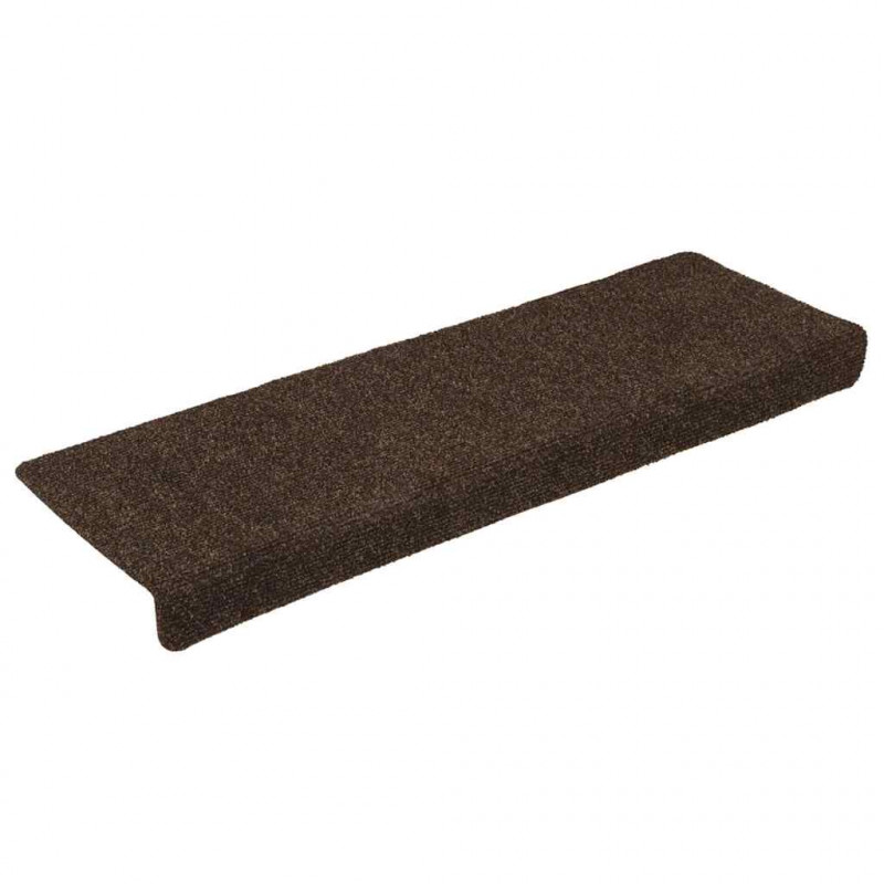 Maty na schody samoprzylepne 30 szt. 65x21x4 cm Brązowe prostokątne krawędzie