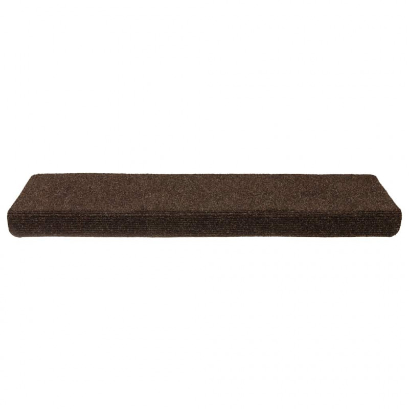 Maty na schody samoprzylepne 30 szt. 65x21x4 cm Brązowe prostokątne krawędzie