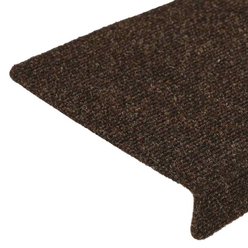 Maty na schody samoprzylepne 30 szt. 65x21x4 cm Brązowe prostokątne krawędzie
