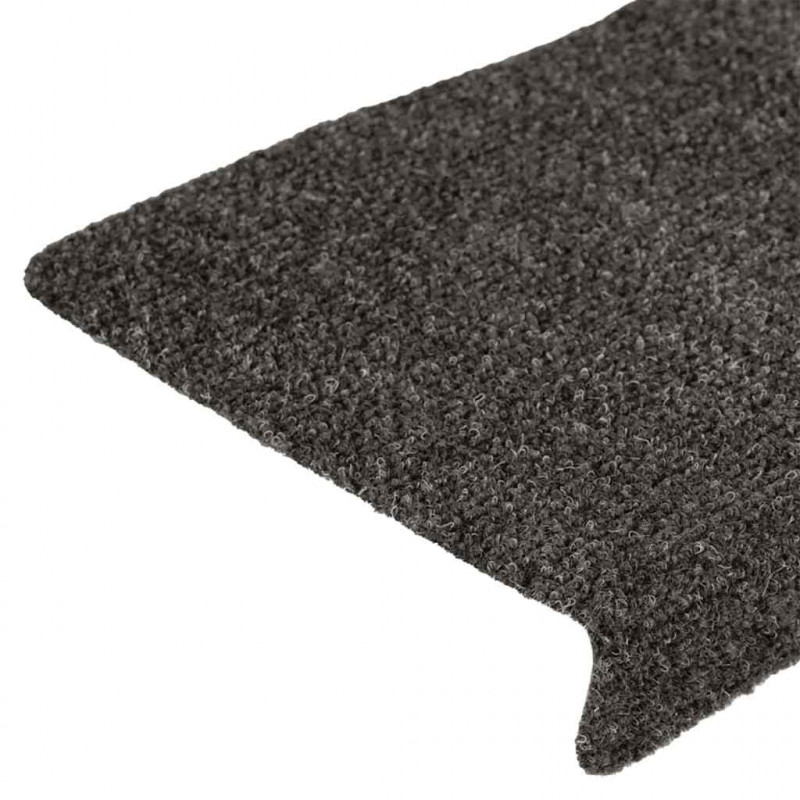 Maty na schody samoprzylepne 30 szt. 65x21x4 cm Antracytowe prostokątne krawędzie