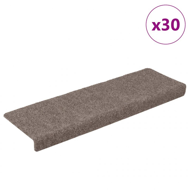 Maty na schody samoprzylepne 30 szt. 65x21x4 cm beżowe prostokątne krawędzie