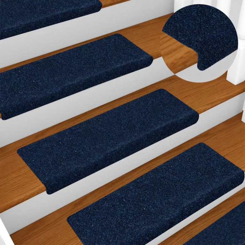 Maty na schody samoprzylepne 30 szt. 65x21x4 cm Granatowe prostokątne krawędzie