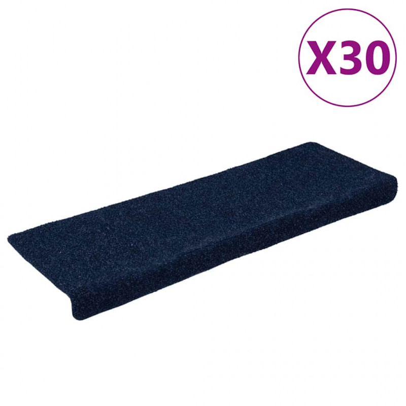 Maty na schody samoprzylepne 30 szt. 65x21x4 cm Granatowe prostokątne krawędzie
