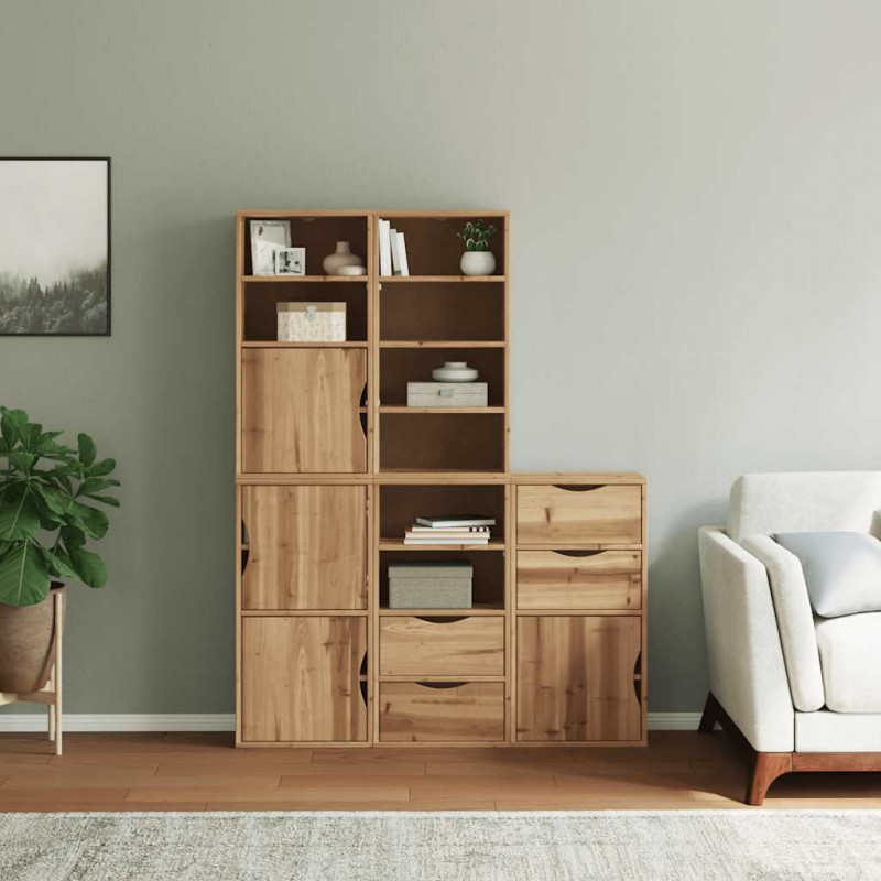 Szafki boczne 5 szt. "ODDA" 40x24x79 cm Drewno lite Sosna