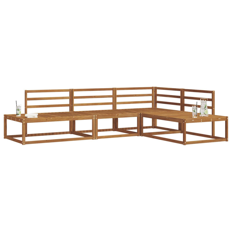 Zestaw sof na zewnątrz 4 Sztuka Naturalny Lite Drewno Akacji