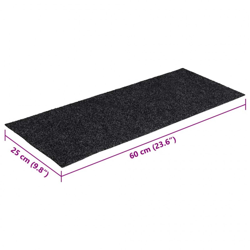 Maty na schody samoprzylepne 30 szt. 60x25 cm ciemnoszare prostokątne