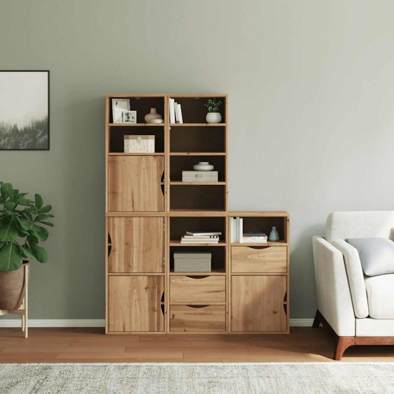 Szafki boczne 5 szt. "ODDA" 40x24x79 cm Drewno lite Sosna