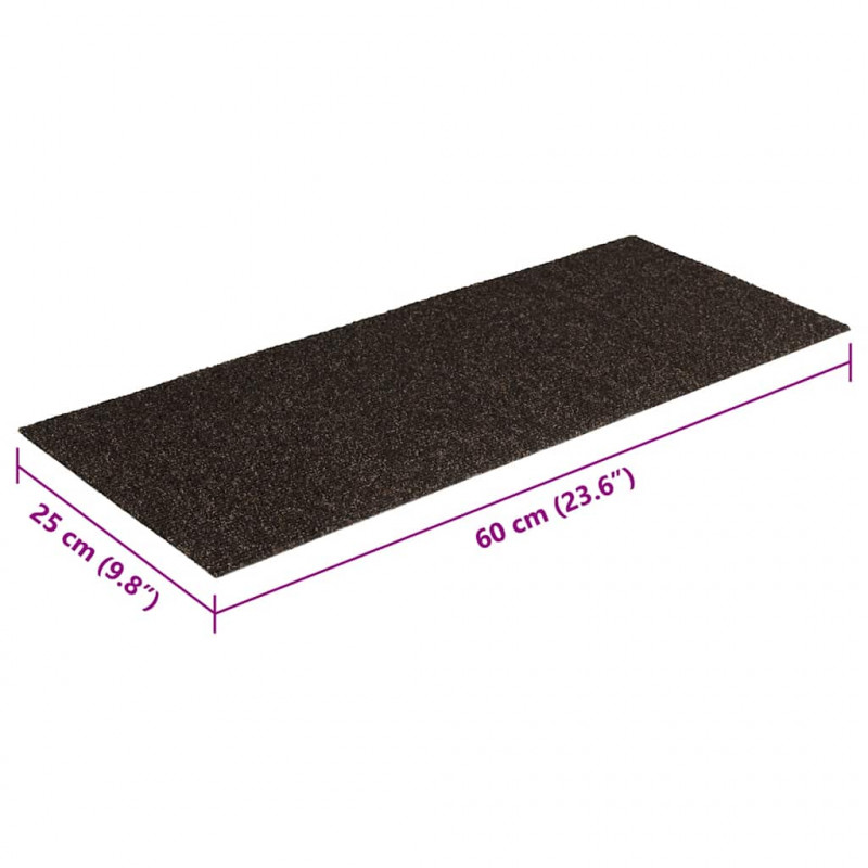 Maty na schody samoprzylepne 30 szt. 60x25 cm Ciemnobrązowe prostokątne