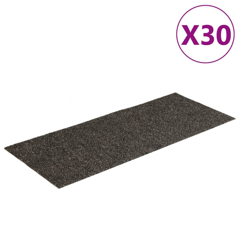Maty na schody samoprzylepne 30 szt. 60x25 cm Antracytowe prostokątne